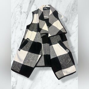 Black and White Checkered Women's Vest